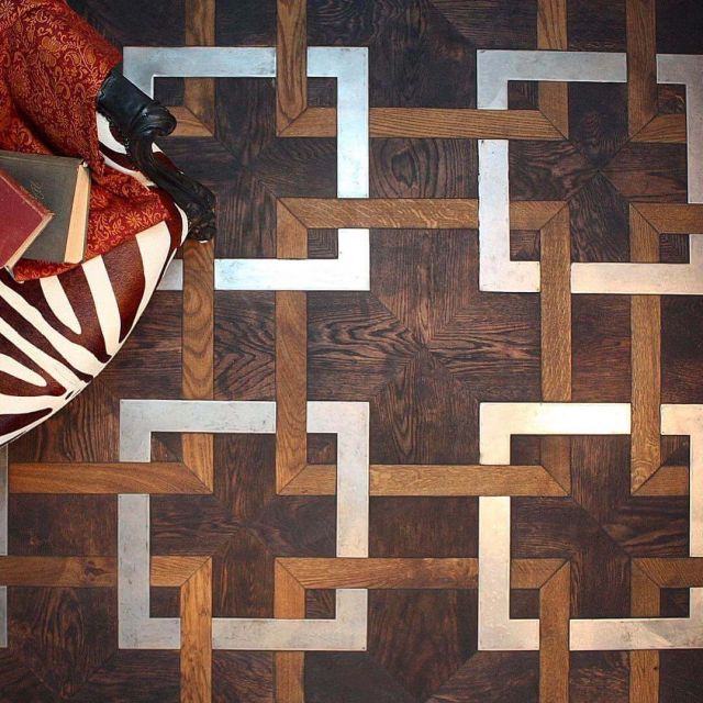 Паркет с металлом