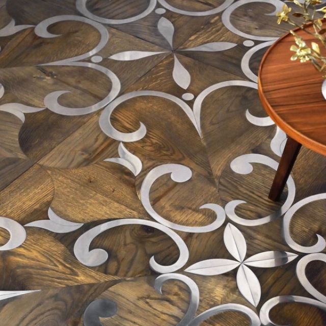 Паркет с металлом