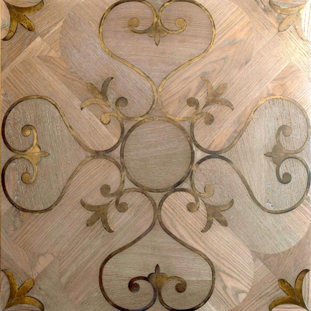 Паркет с металлом