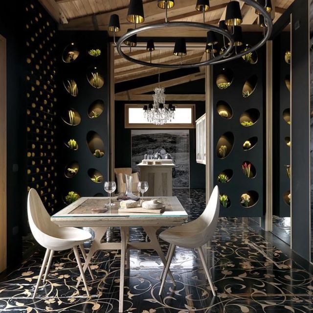 Паркет с камнем